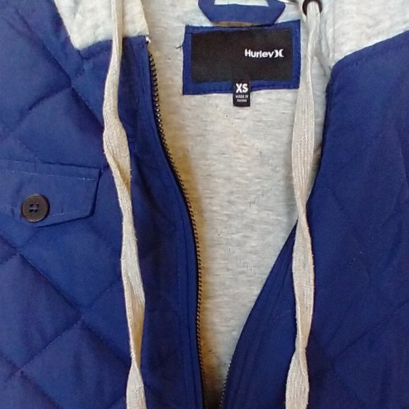 Women's size XS Hurley warm zip up hoodie (dark blue and grey) - Picture 6 of 11